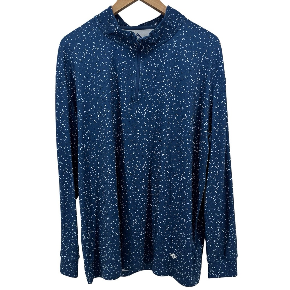 Burlebo Men's Long Sleeve Performance Quarter Zip Sweatshirt Blue Large